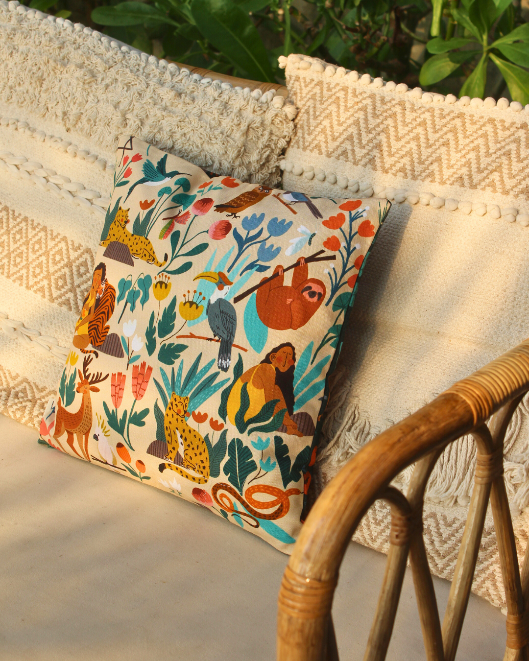 Day in the Jungle I Cushion Cover