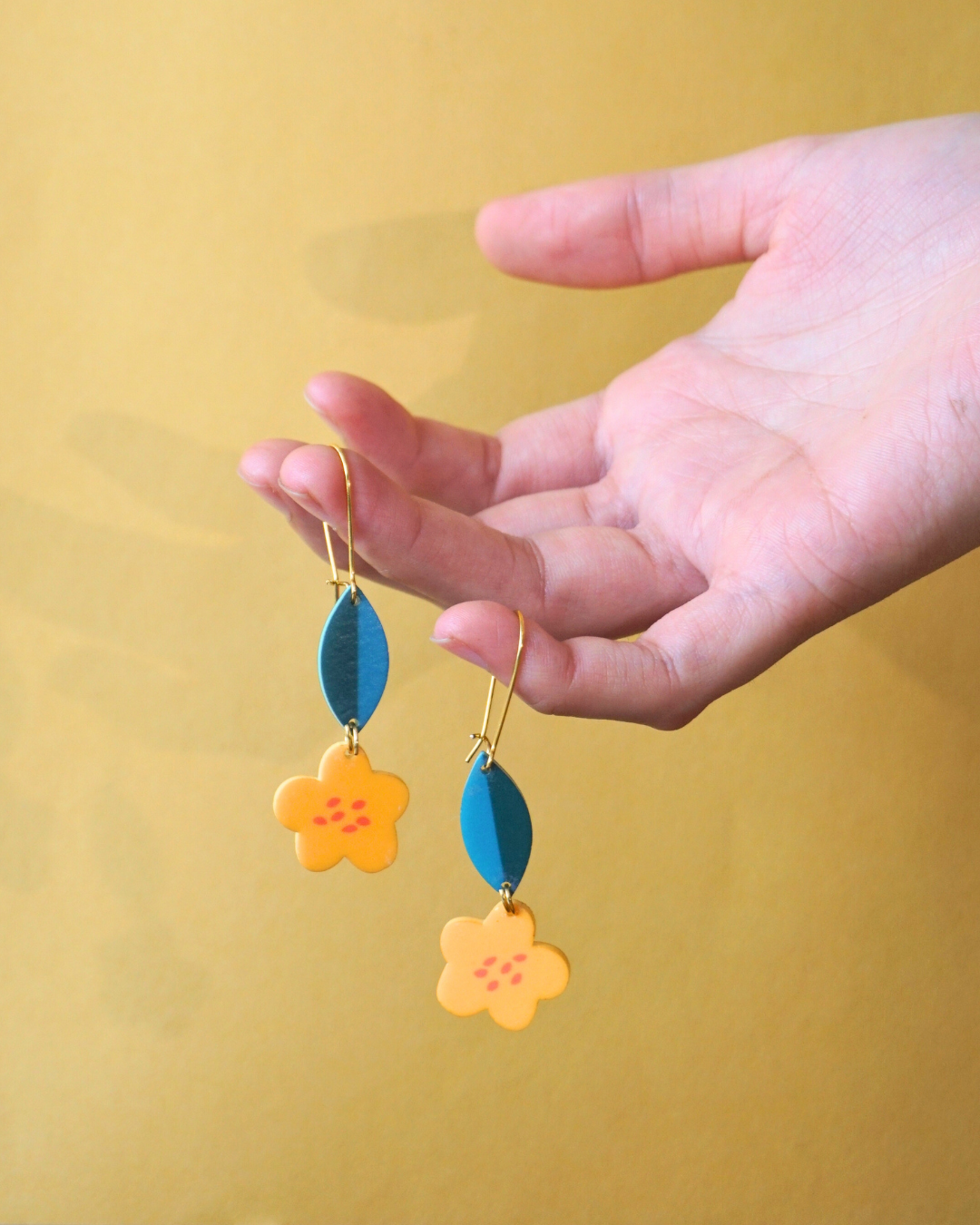 Yellow Flower Earrings