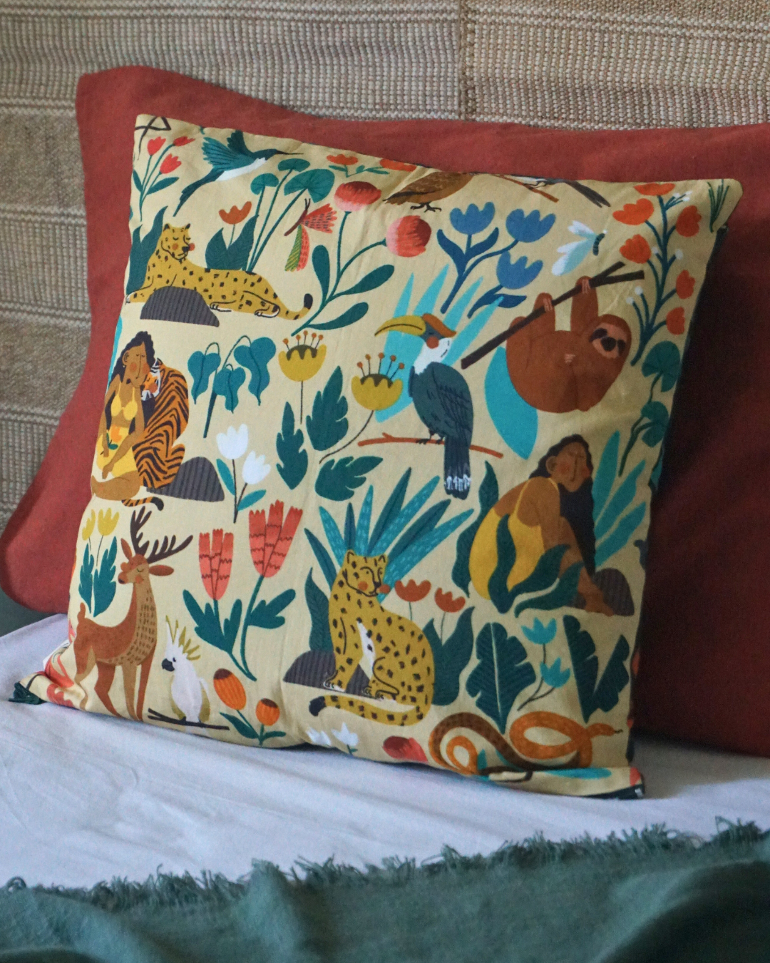 Day in the Jungle I Cushion Cover