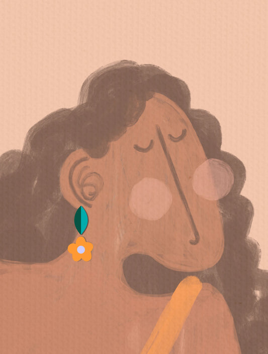 Orange Bloom Earring