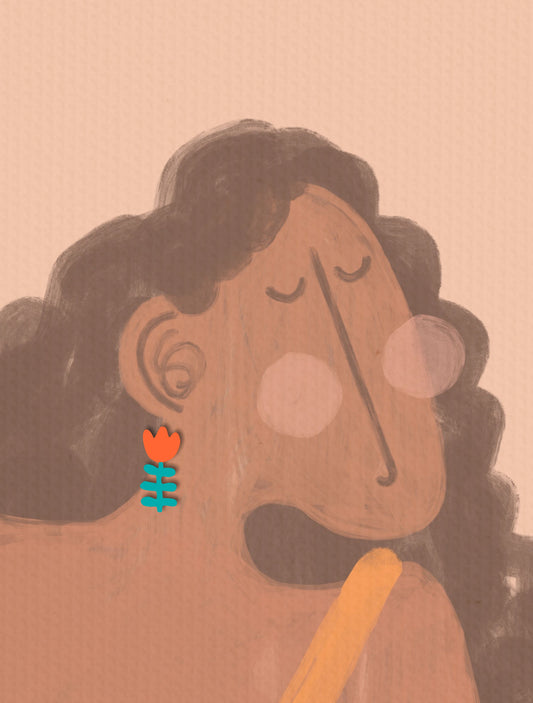 Orange Bud Earrings