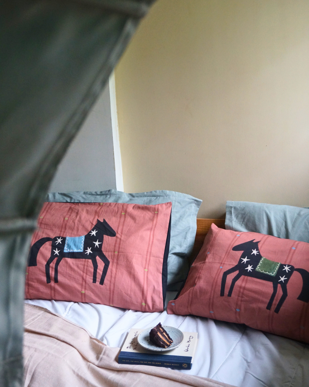 Hay and Horse I Pillow Covers