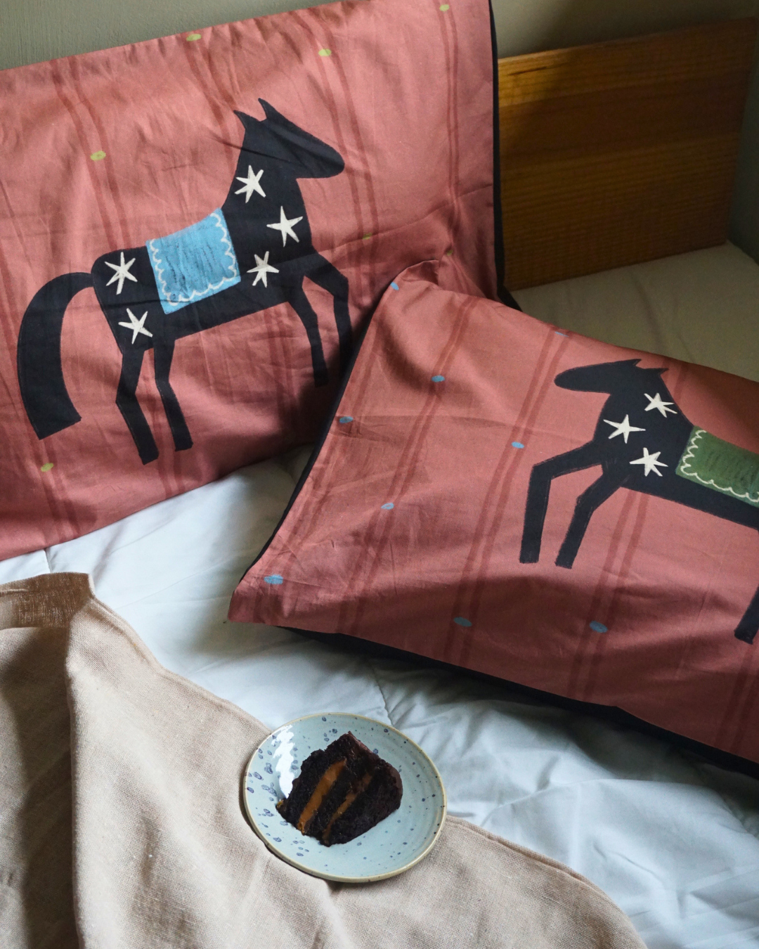 Hay and Horse I Pillow Covers