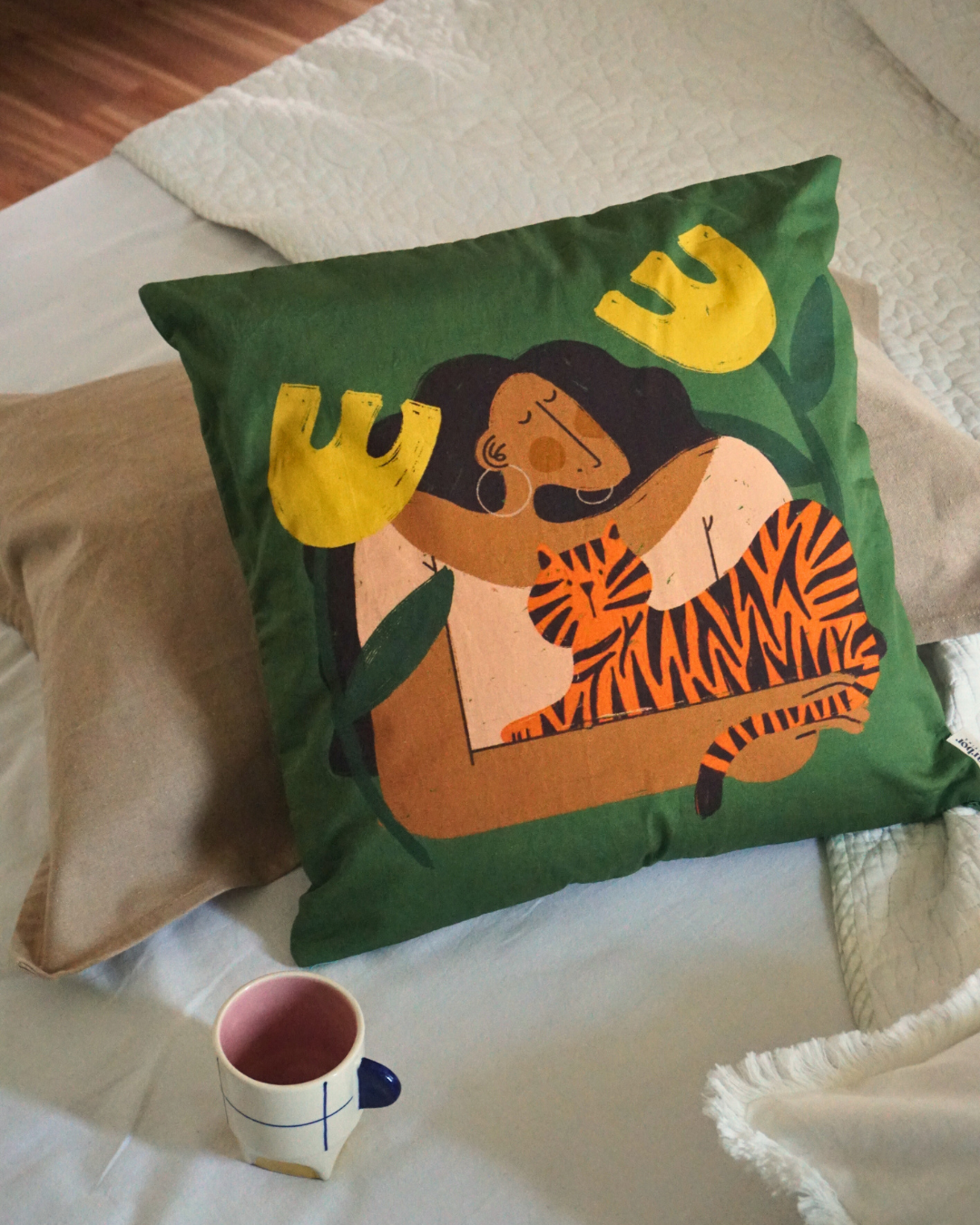 The Girl and her Pet I Cushion Cover